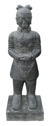 Product image of the product “Chinese warrior, standing, 120 cm height, cast stone, handcrafted & coloured 120 cm”